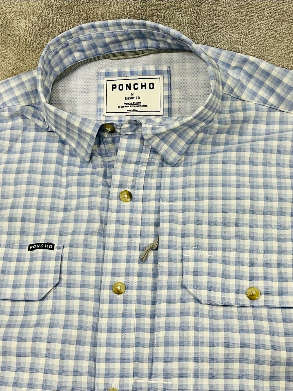 Poncho Outdoors The Wahoo Men's Long Sleeve Performance Shirt Medium Plaid